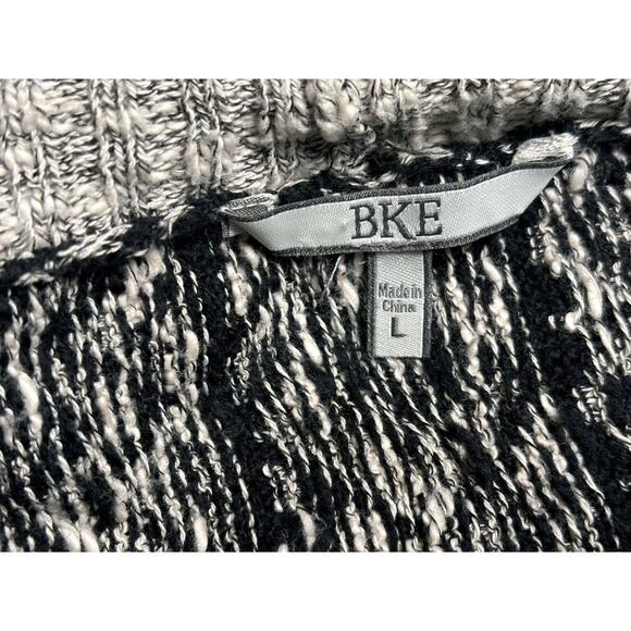 BKE Buckle Sweater Womens Size L Shrug Open Front Black Grey Hi Low Long Sleeve - Picture 3 of 6